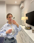 Camicia cropped sartoriale